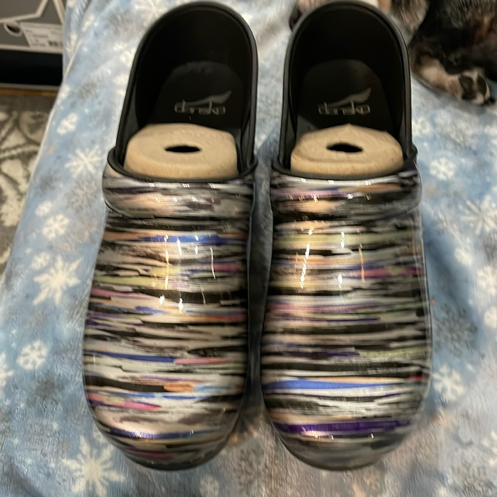 BNIB Dansko Striped Clog, Size 39